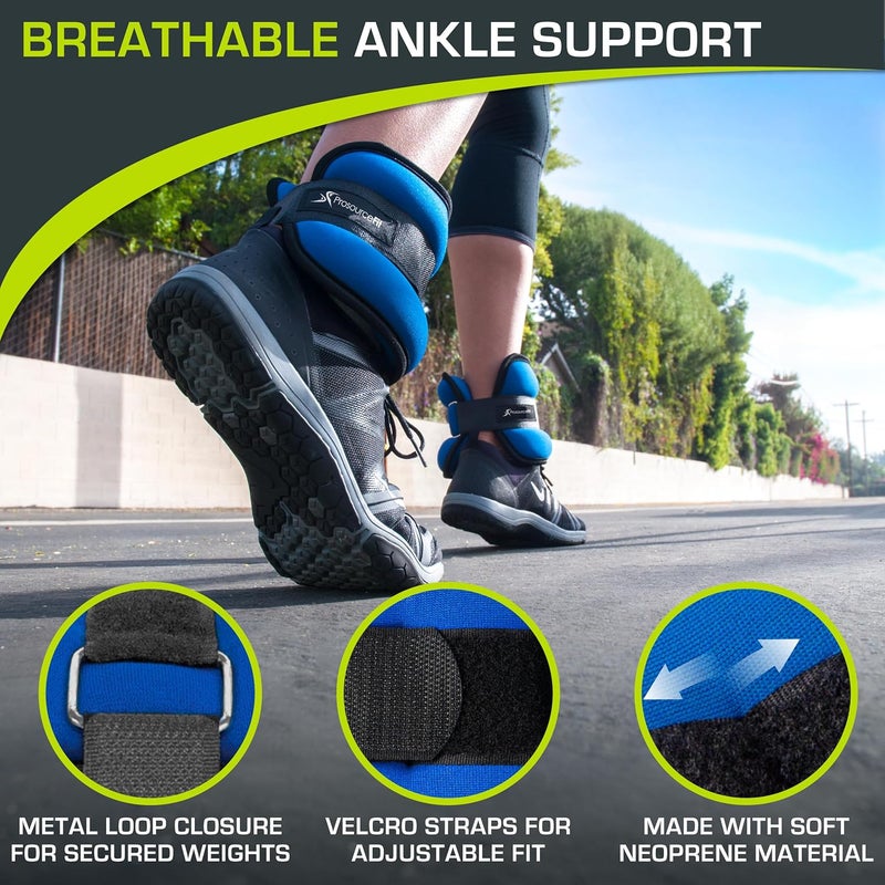 ProSourceFit Ankle/Wrist and Arm/Leg Weights Set of 2, Adjustable Strap 1 lb-5 lb, Adjustable Weight 15 lb, 10 lb, 7 lb for Men and Women - Image 3